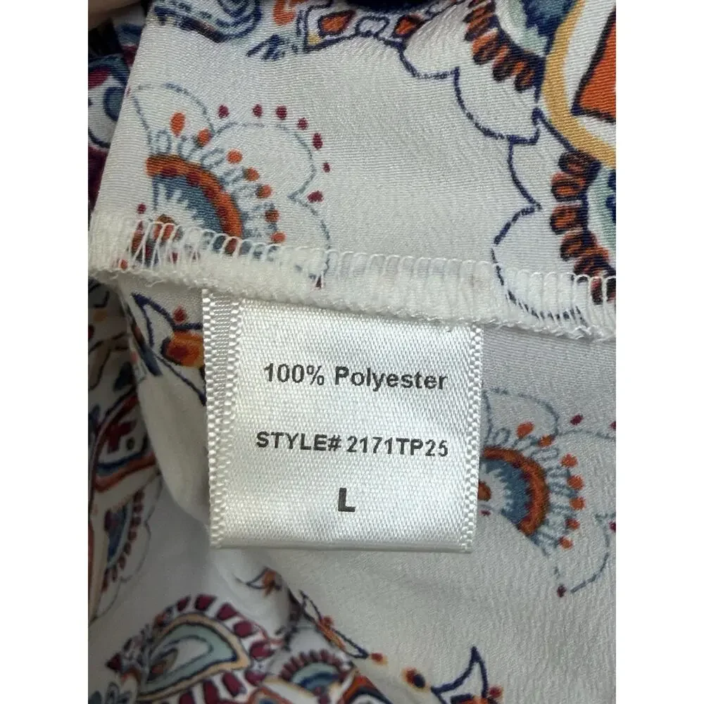Women's Verse Top Blouse Sz L Sleeveless Lightweight Boho Aztec Print Pullover - Picture 9 of 12